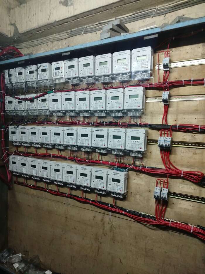 Prepaid electricity meters panel installed by SunPem electricians
