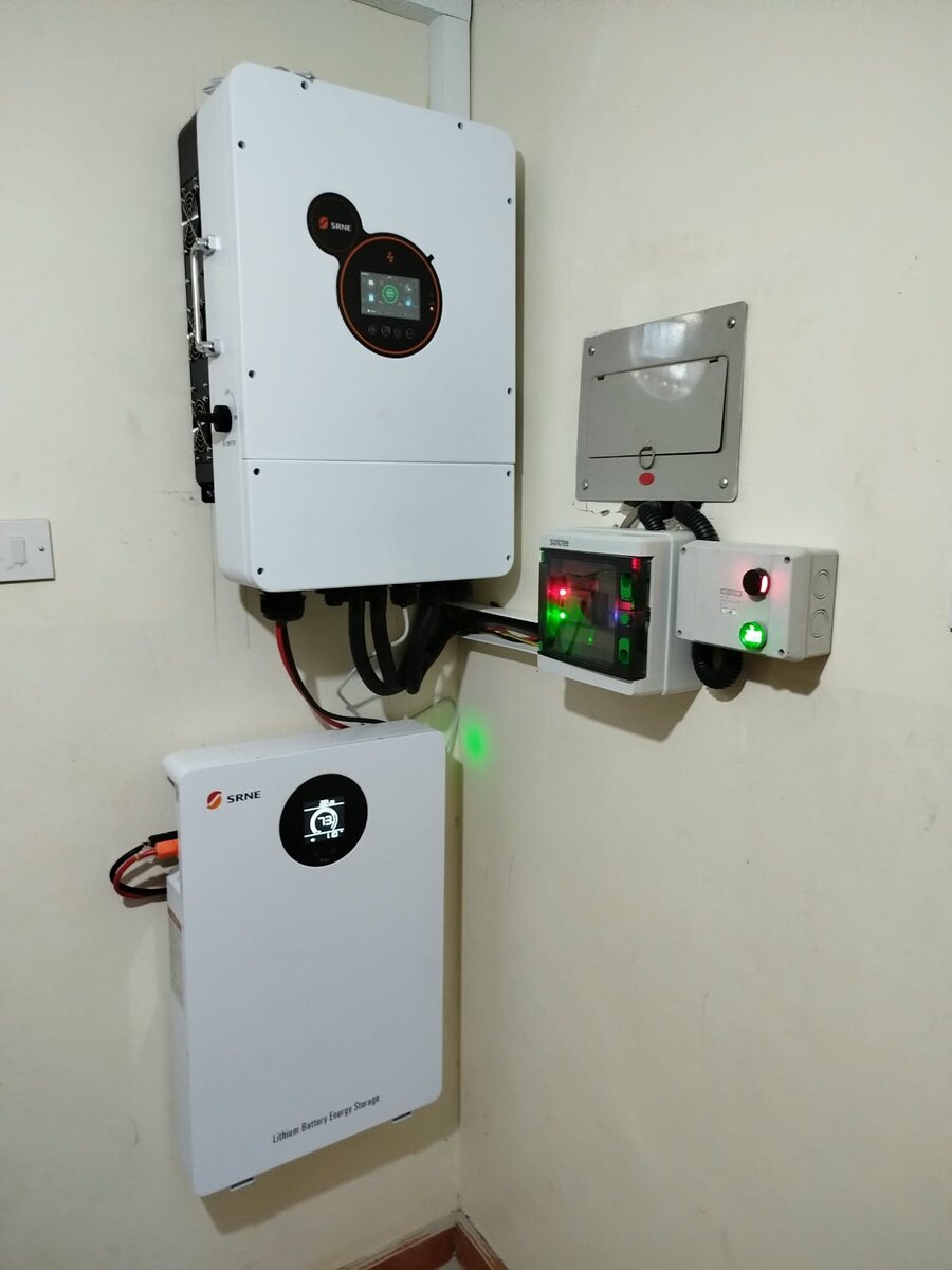 SRNE inverter and battery wall installation by SunPem Agency